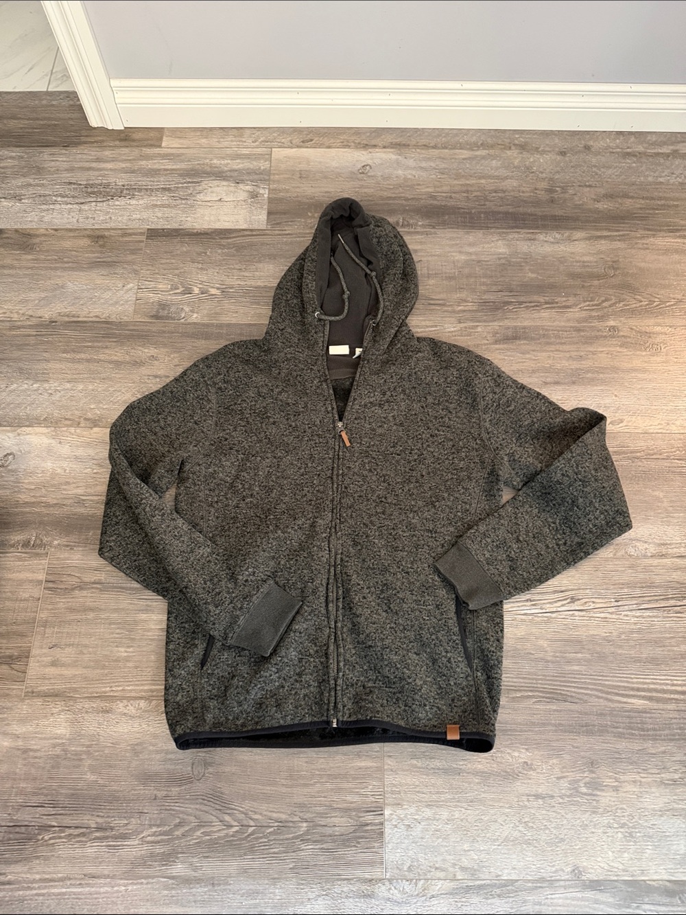 Quicksilver Men's Cozy Zip-Up Hooded Sweater - Dark Charcoal
